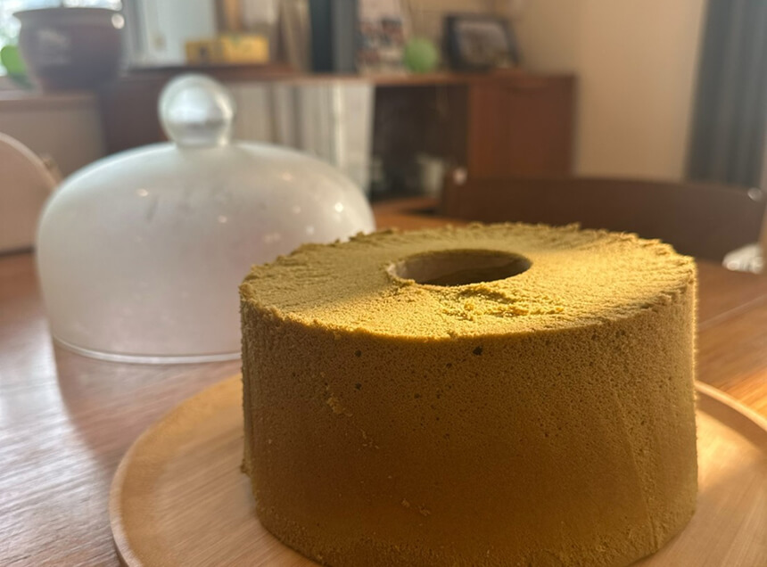 米粉の抹茶シフォンケーキ